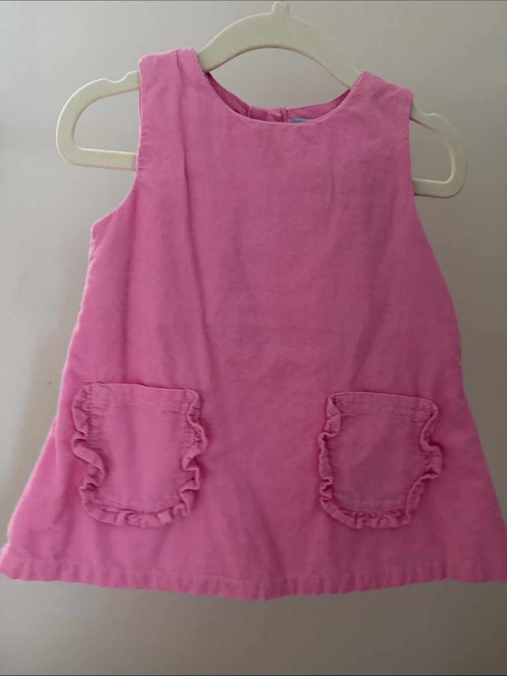 Classic Whimsy Pink Sleeveless Ruffle Pocket Dress